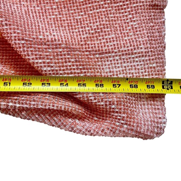 NWT Badgley Mischka Blush Pink Sequin Halter Gown Floor Length Dress Size 8 - Picture 13 of 14